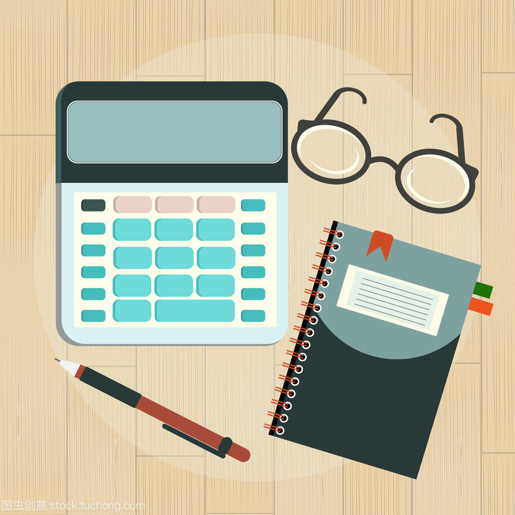 现实背景平面设计中办公用品的运用 以计算器为例